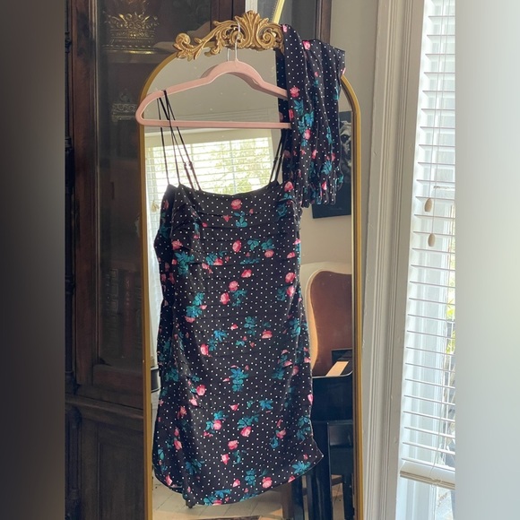 For Love and Lemons NWT Posey Polka Dot Mini Dress w/ Matching Gloves - Picture 3 of 16